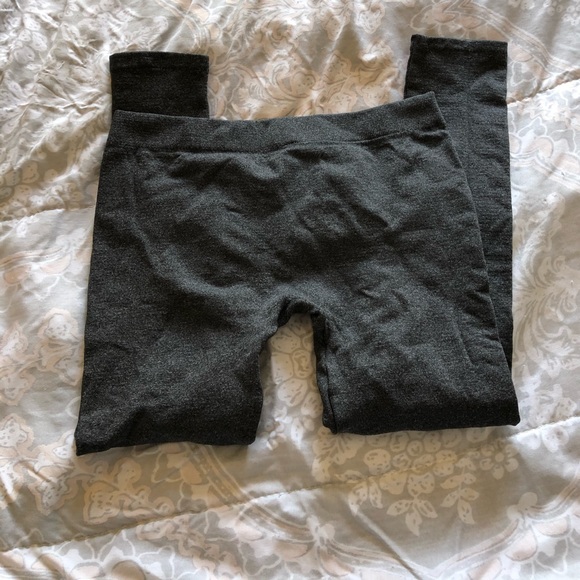 Gray Stretch Capri Leggings with Fleece Inside - Picture 4 of 8